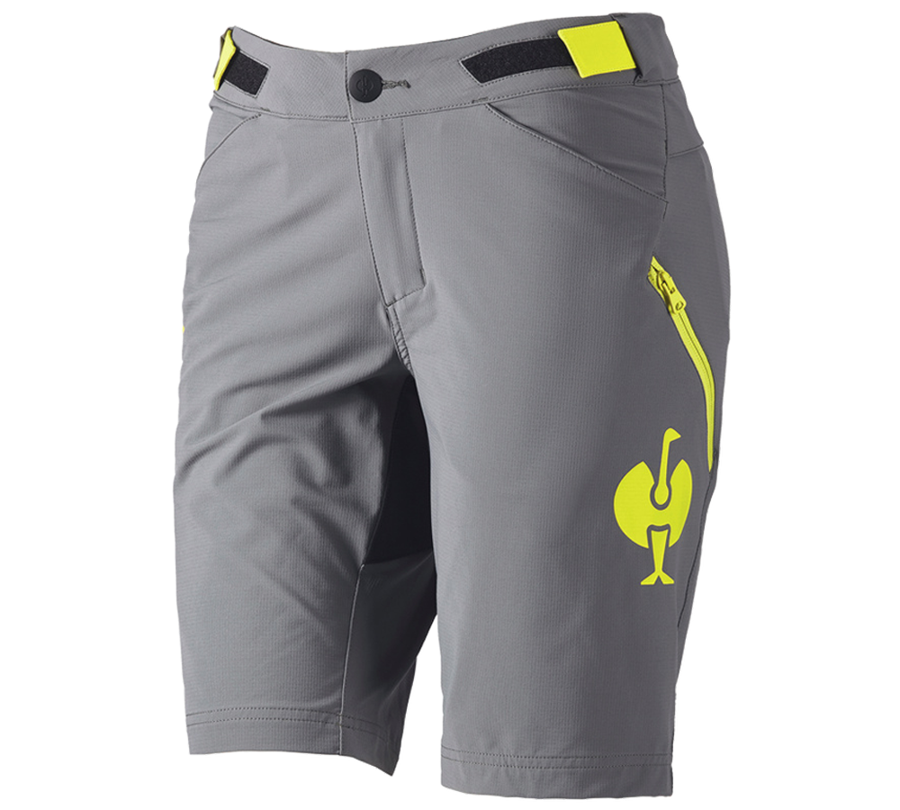 Pantaloni da lavoro: Short funzionali e.s.trail, donna + grigio basalto/giallo acido