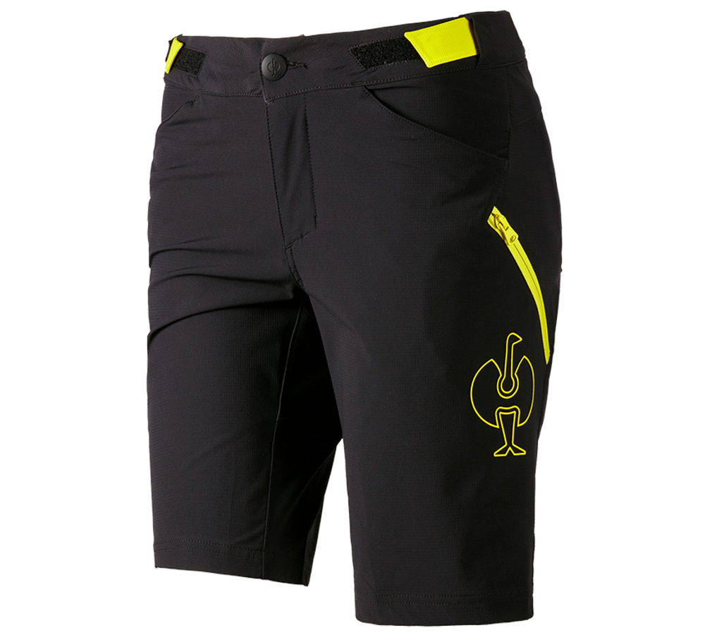 Pantaloni da lavoro: Short funzionali e.s.trail, donna + nero/giallo acido