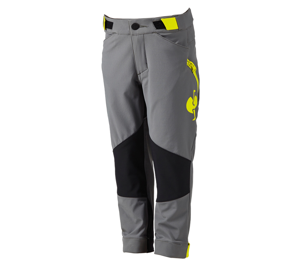 Temi: Pantaloni funzionali e.s.trail, bambino + grigio basalto/giallo acido