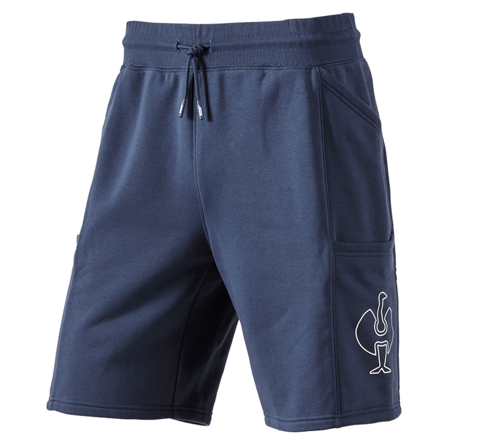 Pantaloni: Sweat short e.s.trail + blu profondo/bianco