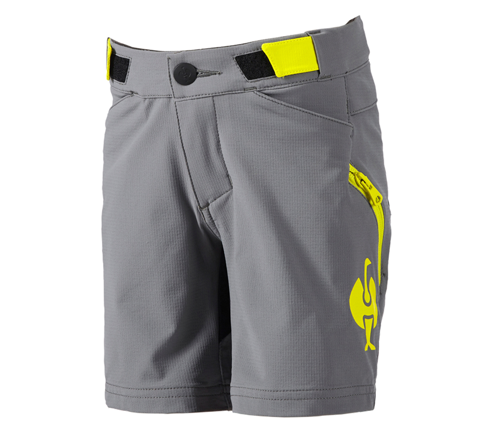 Pantaloncini: Short funzionali e.s.trail, bambino + grigio basalto/giallo acido