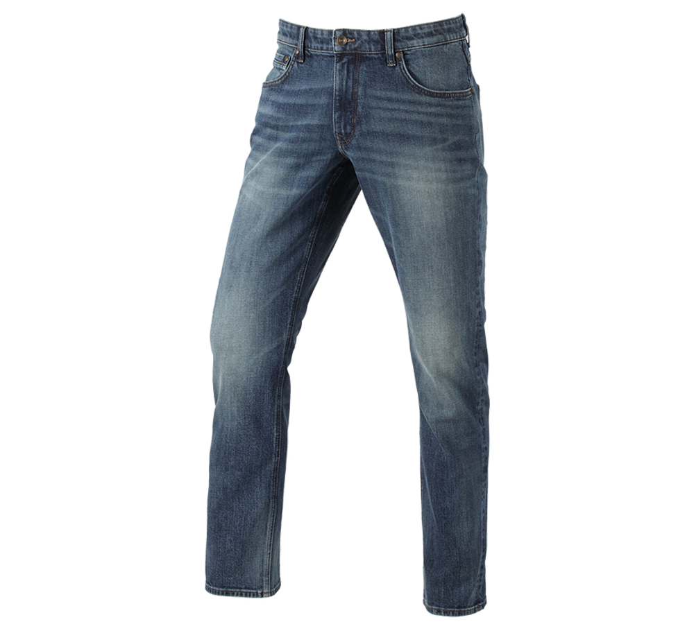 Hosen: e.s. 5-Pocket-Stretch-Jeans mit Zollstocktasche + mediumwashed