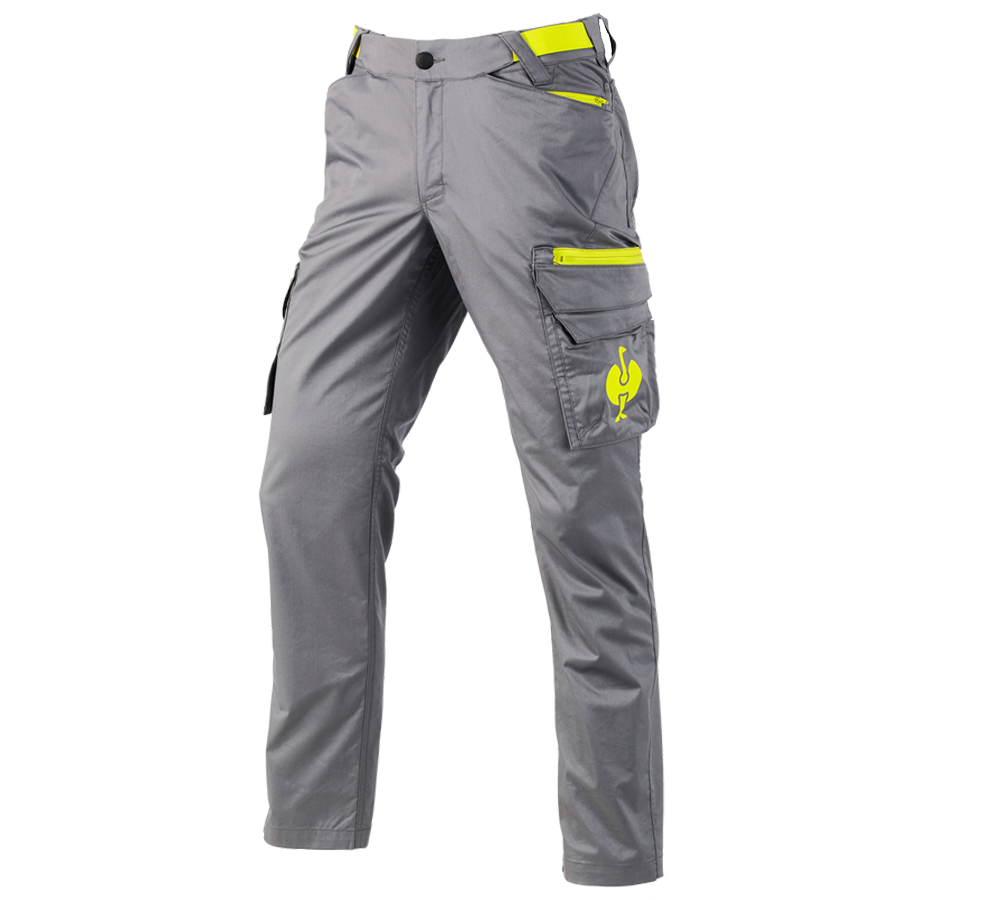 Pantaloni: Pantaloni cargo e.s.trail + grigio basalto/giallo acido