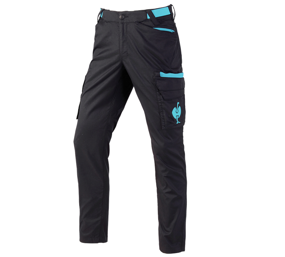 Pantaloni: Pantaloni cargo e.s.trail + nero/turchese lapis