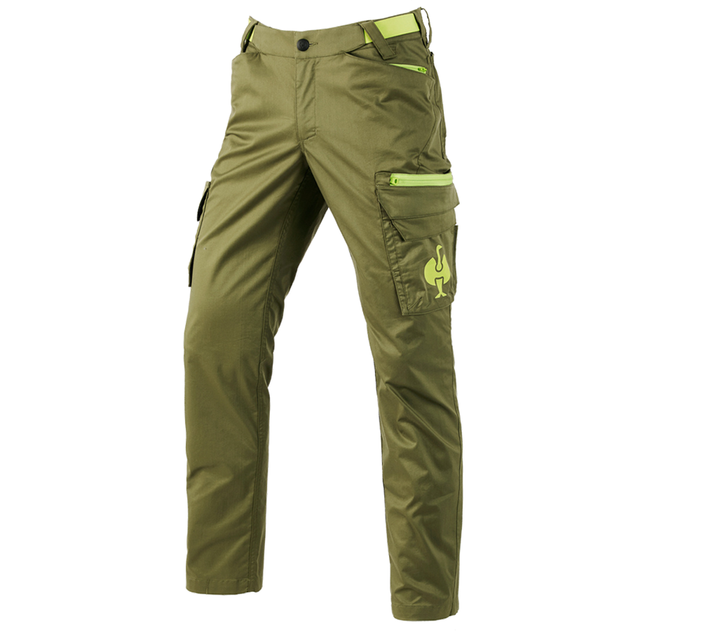 Temi: Pantaloni cargo e.s.trail + verde ginepro/verde lime