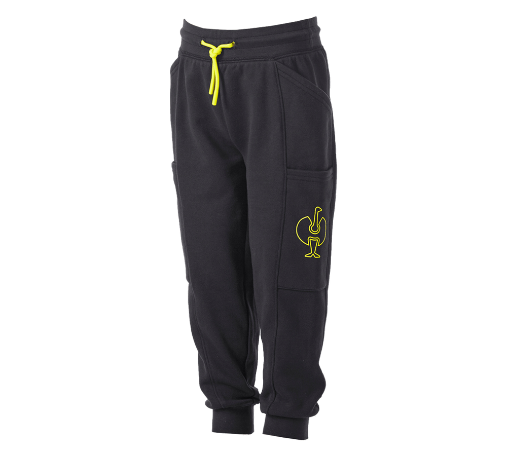 Pantaloni: Sweat Pants light e.s.trail, bambino + nero/giallo acido