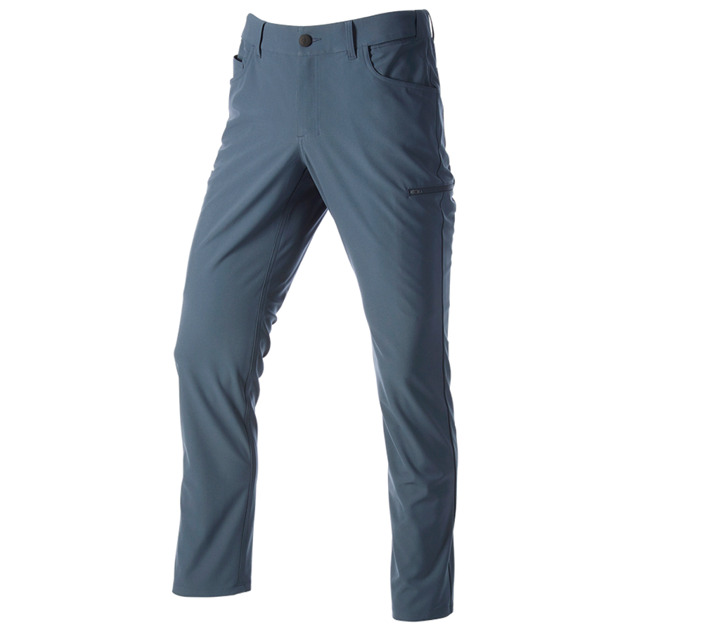 Pantaloni: Pantaloni da lavoro 5-Pocket Chino e.s.work&travel + blu ferro