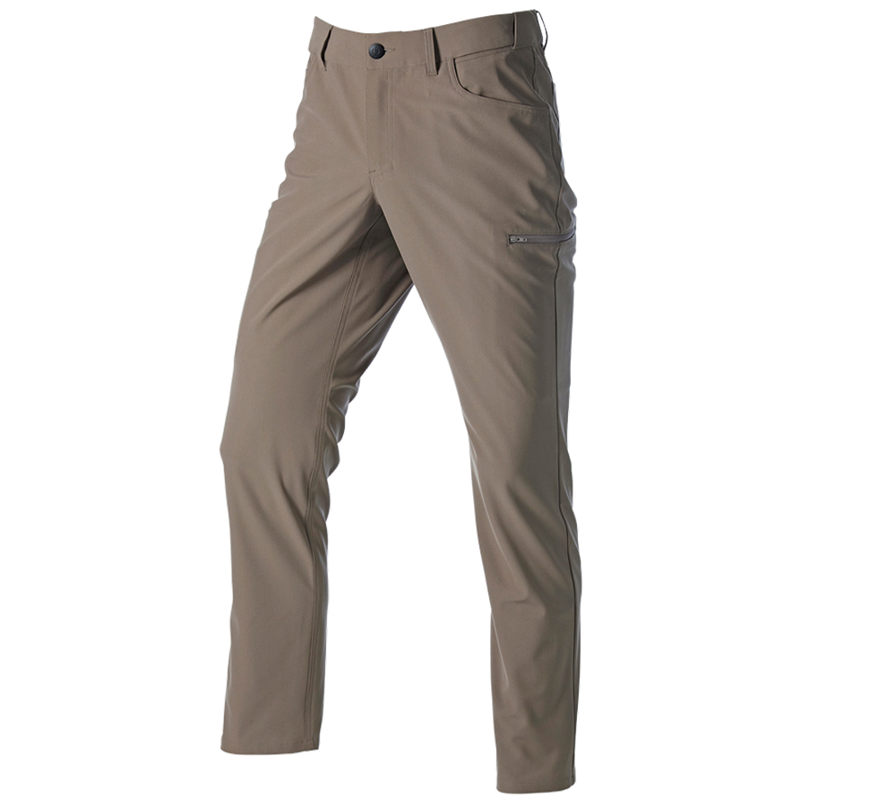 Pantaloni: Pantaloni da lavoro 5-Pocket Chino e.s.work&travel + terra d'ombra