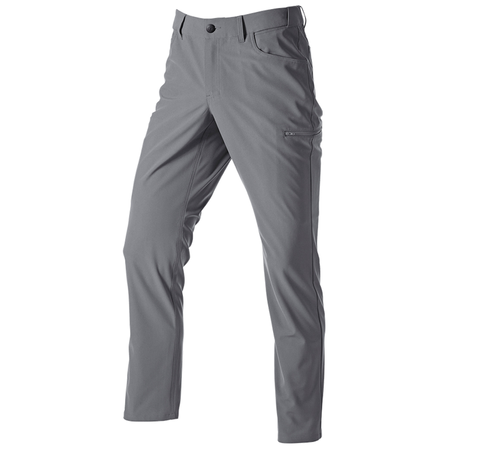 Temi: Pantaloni da lavoro 5-Pocket Chino e.s.work&travel + grigio basalto