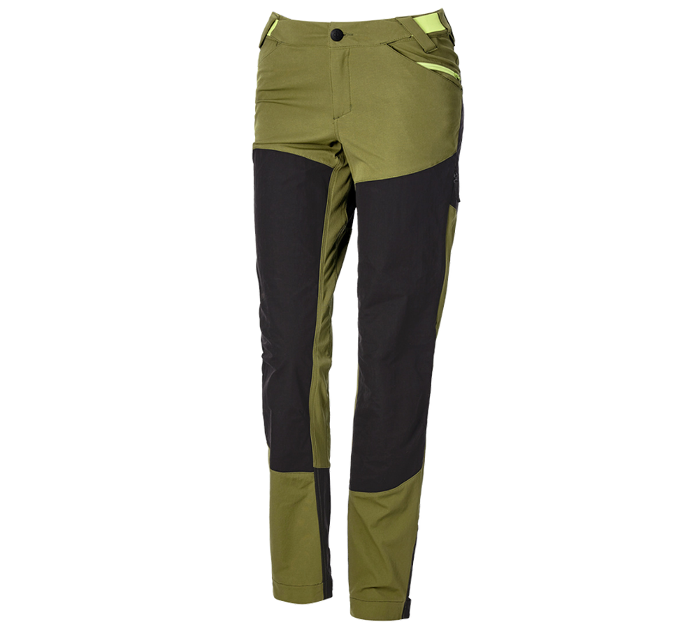 Pantaloni da lavoro: Pantaloni funzionali ibrida e.s.trail, donna + verde ginepro/verde lime