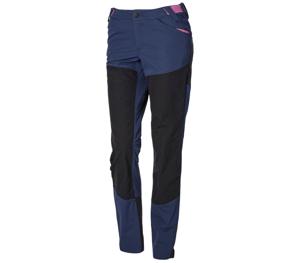 Hosen: Hybrid Funktionshose e.s.trail, Damen + tiefblau/tarapink