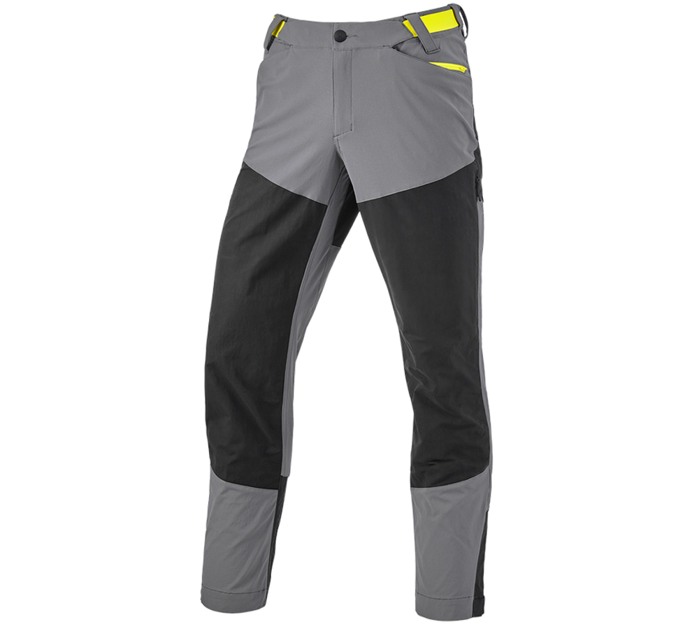 Temi: Pantaloni funzionali ibrida e.s.trail + grigio basalto/giallo acido