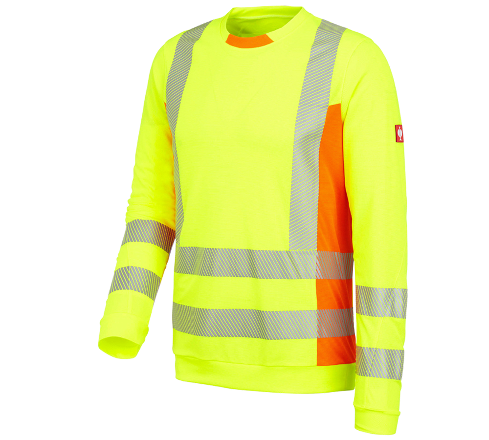 Maglie | Pullover | Camicie: Longsleeve segnaletica funzionale e.s.motion 2020 + giallo fluo/arancio fluo