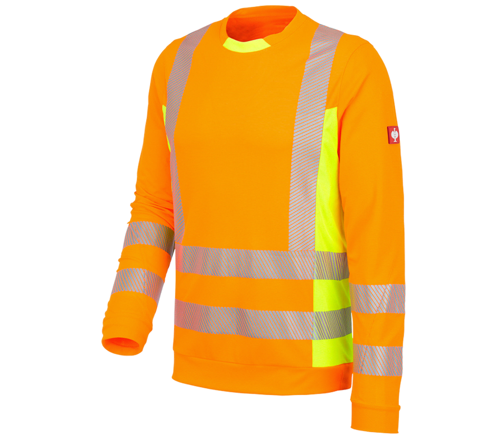 Maglie | Pullover | Camicie: Longsleeve segnaletica funzionale e.s.motion 2020 + arancio fluo/giallo fluo