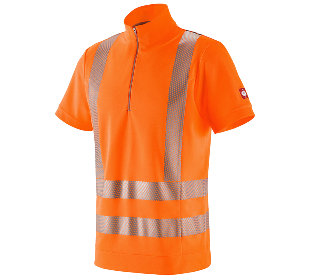 Temi: e.s. t-shirt funzionale segnaletica con ZIP, UV + arancio fluo