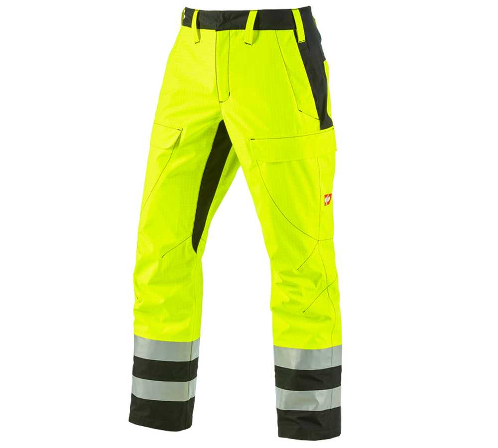 Pantaloni: e.s. pant. prot. contro intemp. multinorm high-vis + giallo fluo/nero