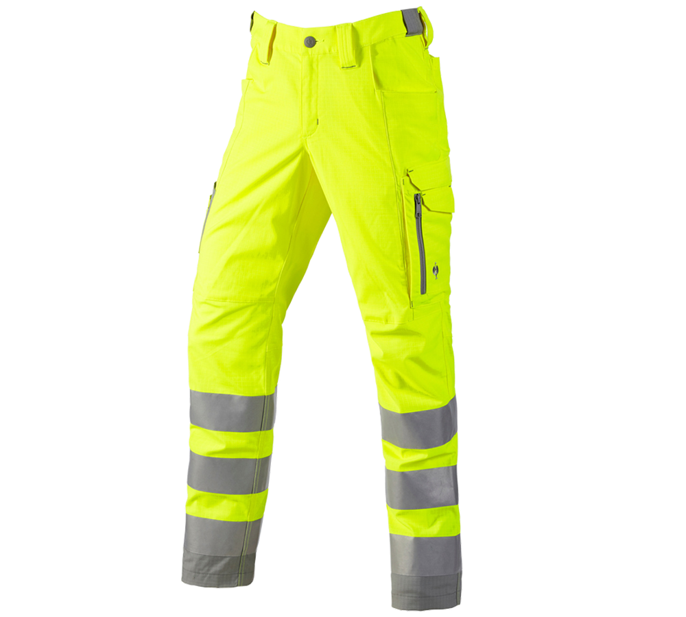 Pantaloni: Pantaloni cargo segnaletici e.s.concrete + giallo fluo/grigio perla