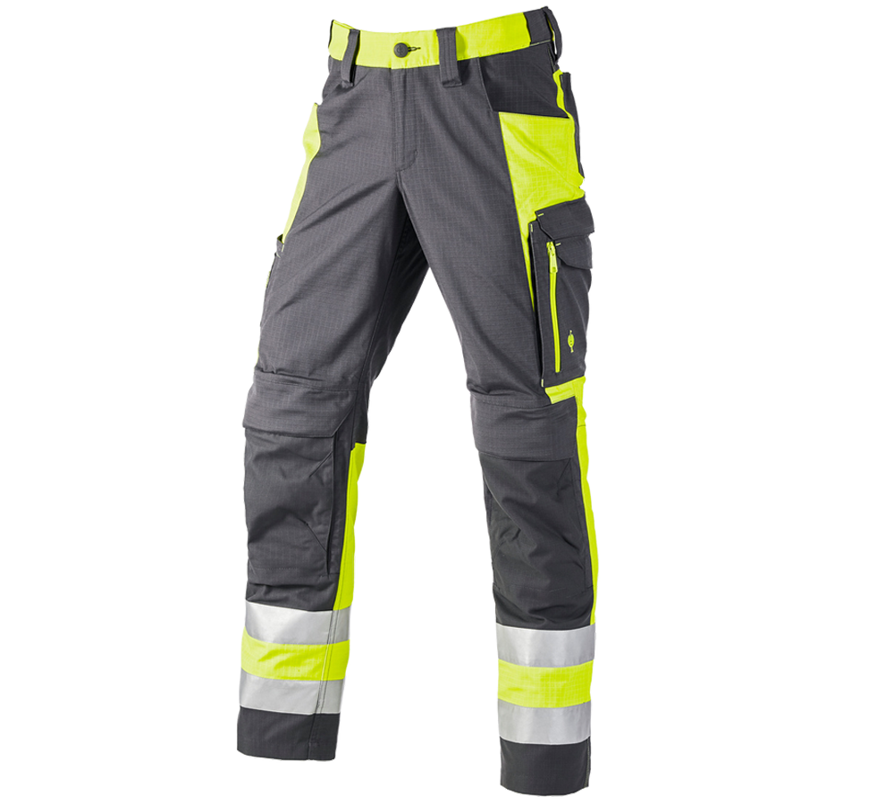 Pantaloni: Pantaloni segnaletici e.s.concrete + antracite /giallo fluo