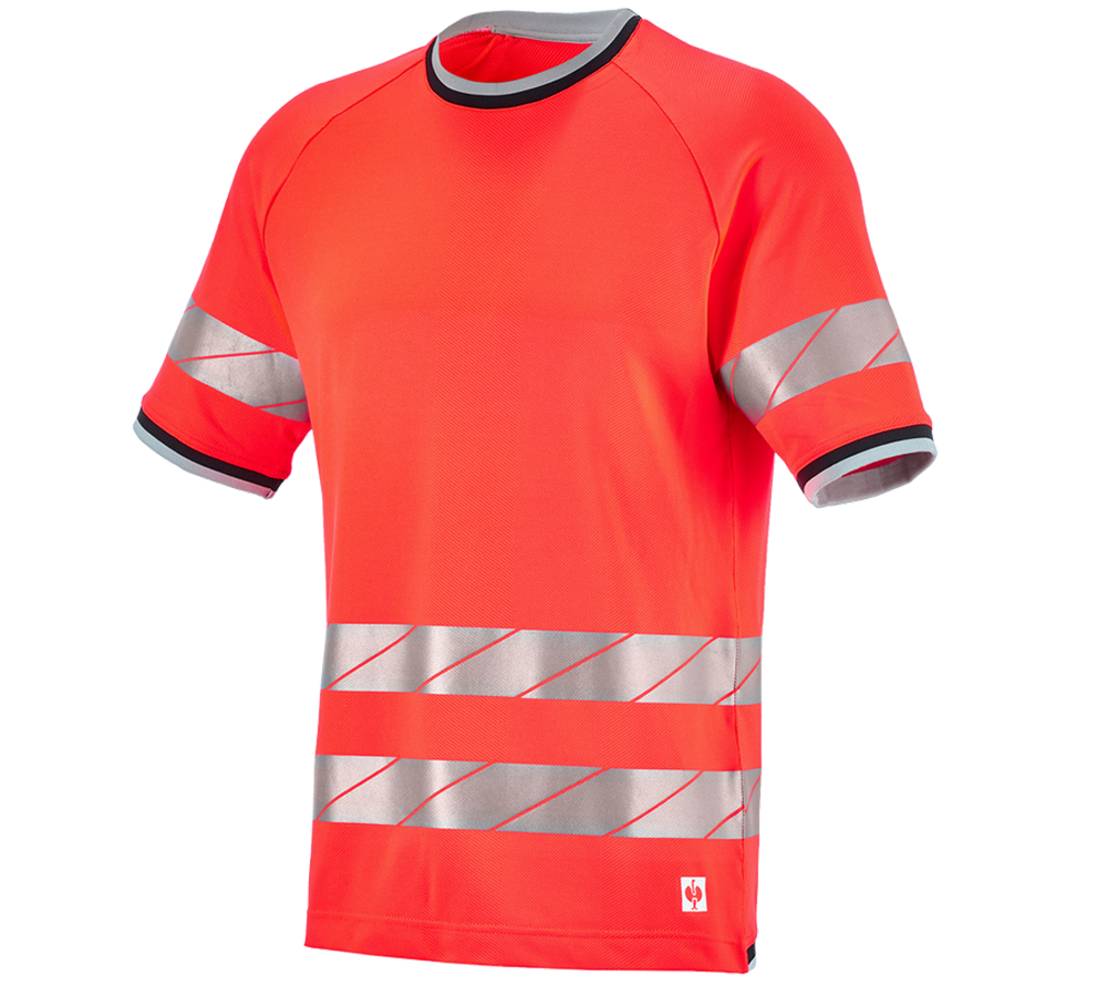 Maglie | Pullover | Camicie: T-shirt funzionale segnaletica e.s.ambition + rosso fluo/nero
