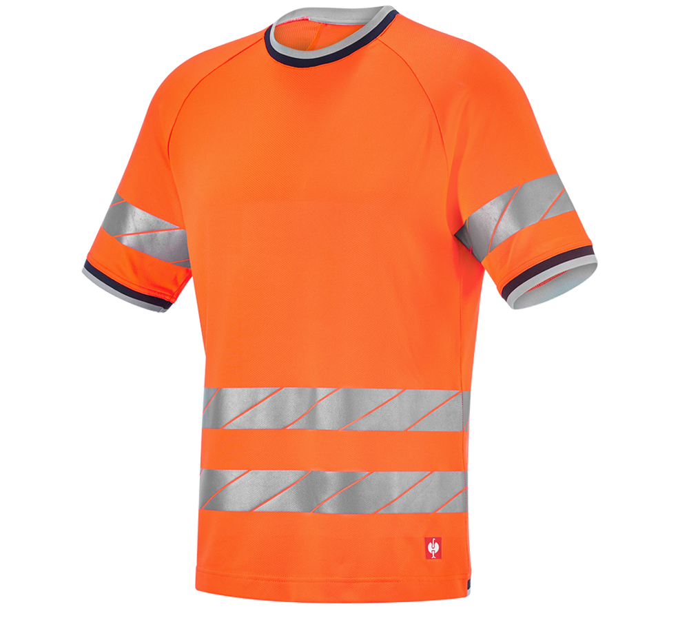 Maglie | Pullover | Camicie: T-shirt funzionale segnaletica e.s.ambition + arancio fluo/blu scuro