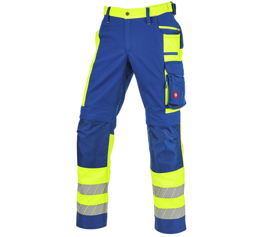 Abbigliamento: Pantaloni segnaletici e.s.motion 24/7 + blu reale/giallo fluo