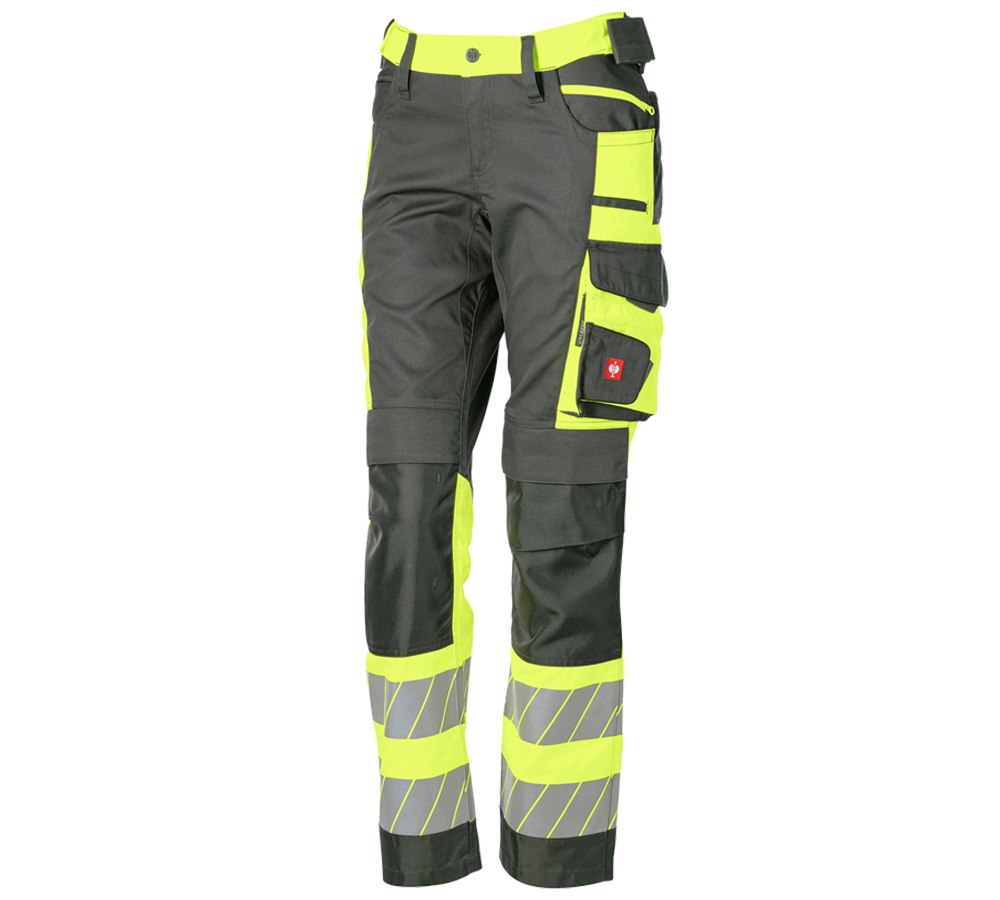 Pantaloni da lavoro: Pantaloni segnaletici e.s.motion 24/7, donna + antracite /giallo fluo