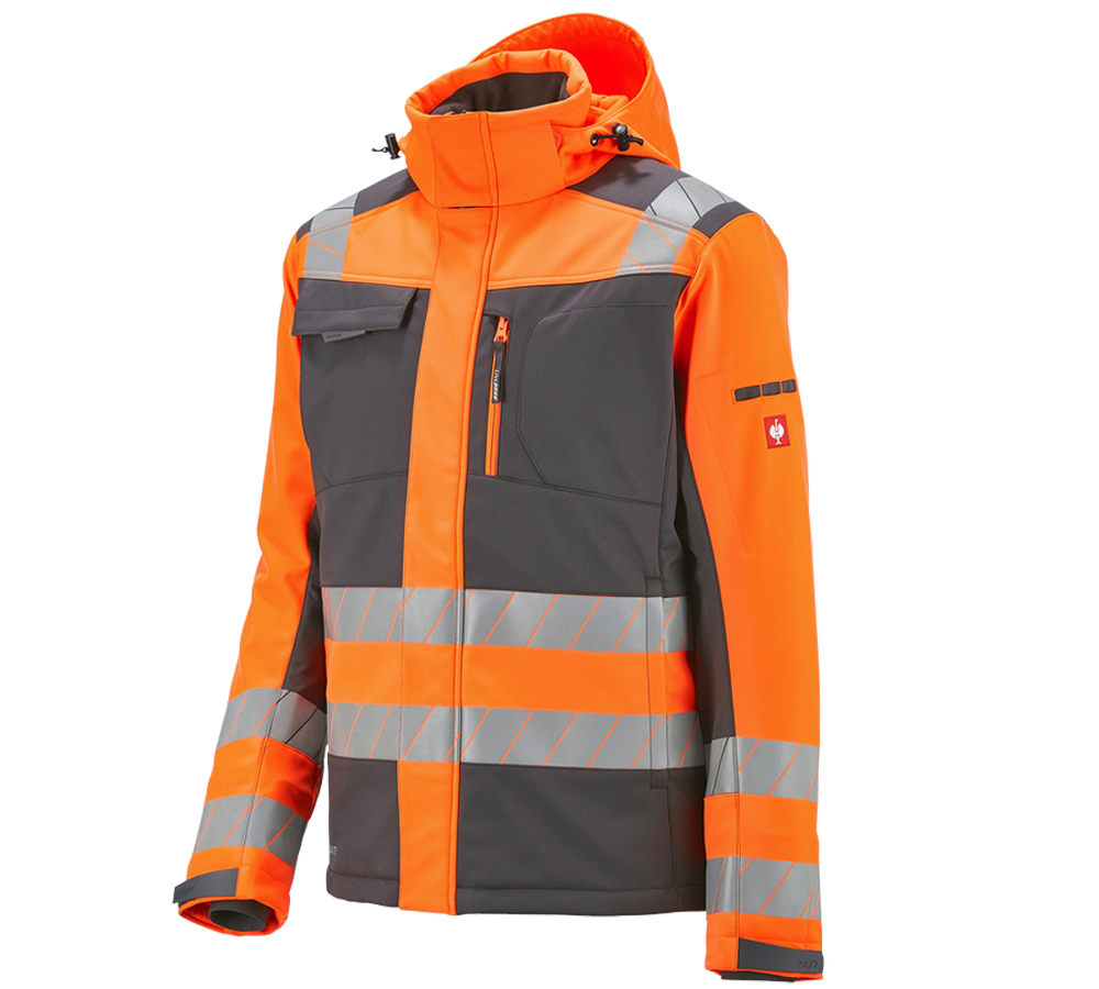 Temi: Giacca segnaletica inve. Softshell e.s.motion 24/7 + antracite /arancio fluo