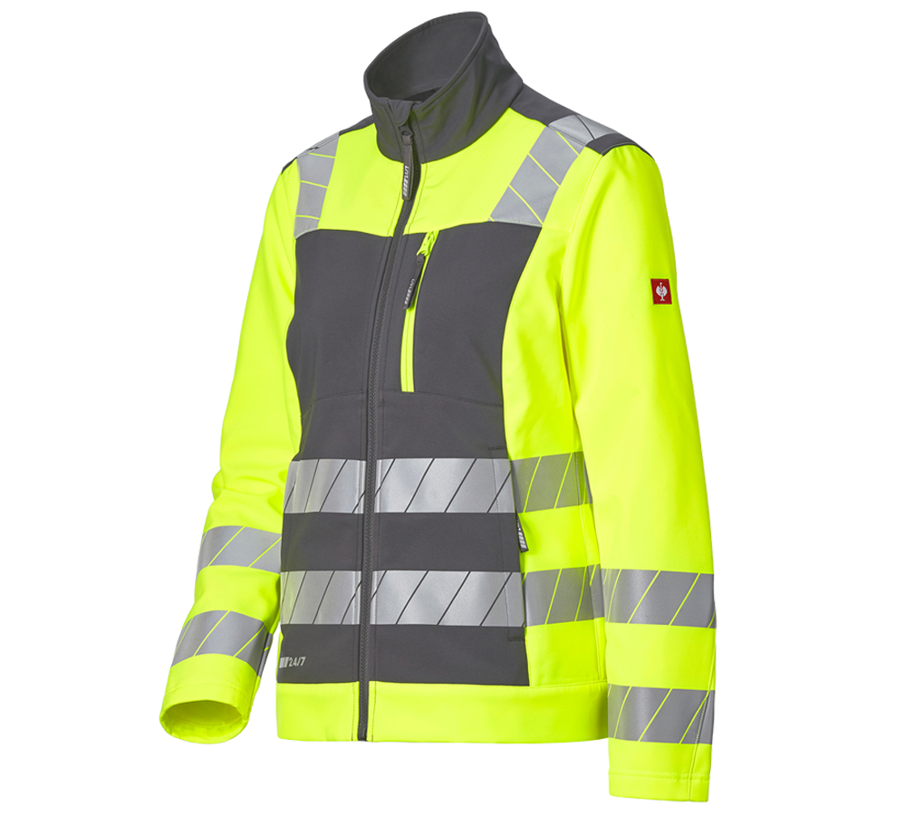 Giacche da lavoro: Giacca Softshell segnaletica e.s.motion 24/7, do. + antracite /giallo fluo