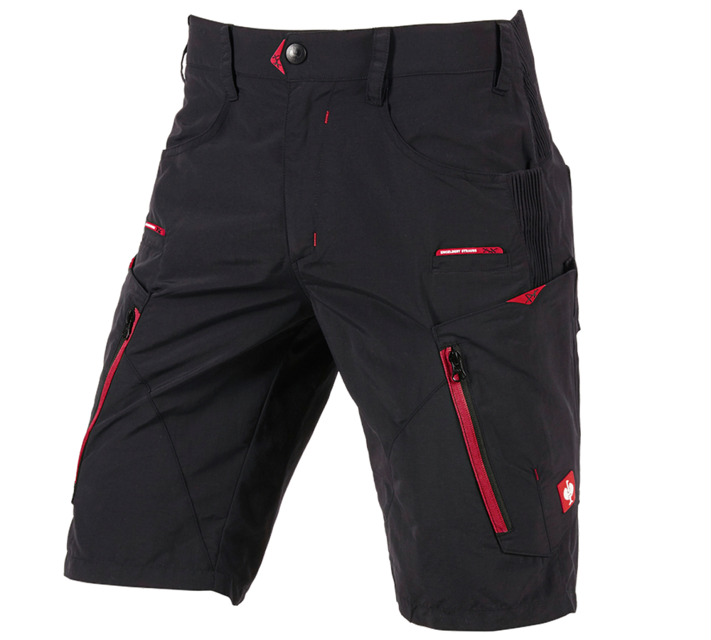 Pantaloni: e.s. short funzionali Superlite + nero/rosso