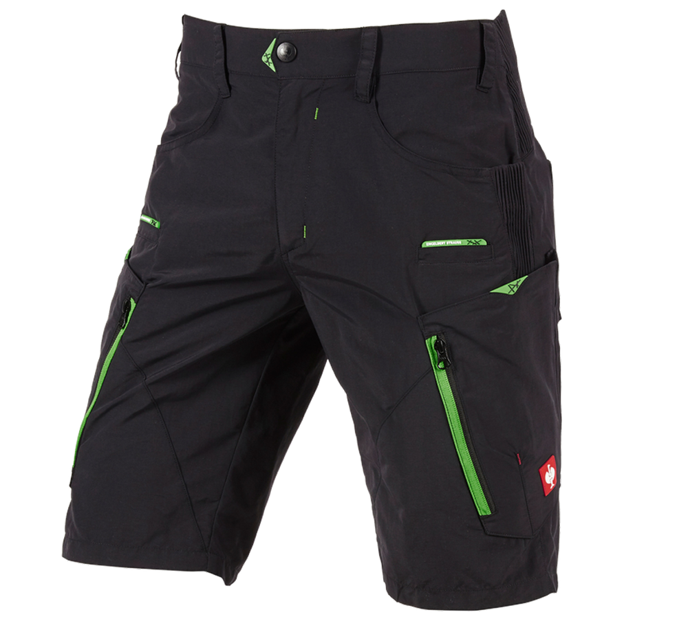 Pantaloni: e.s. short funzionali Superlite + nero/neon verde