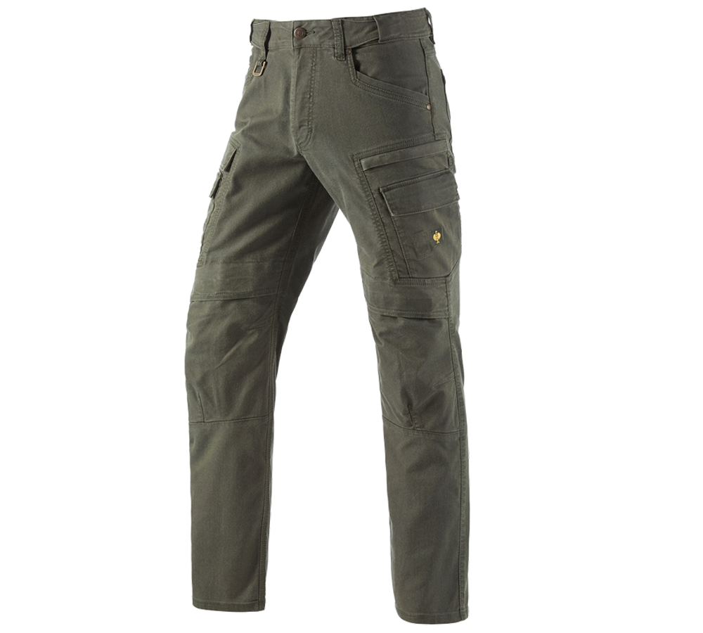 Pantaloni: Pantaloni cargo da lavoro e.s.vintage + verde mimetico