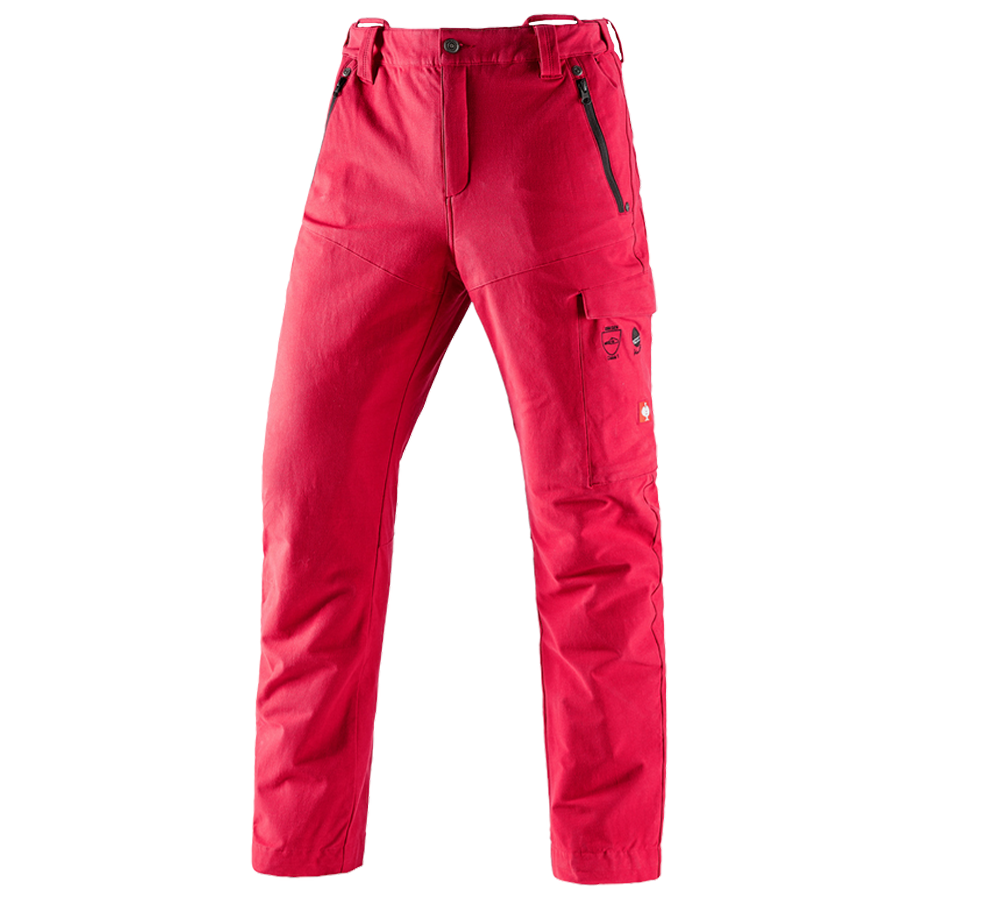 Pantaloni: Pantaloni antitaglio forestali e.s.cotton touch + rosso fuoco