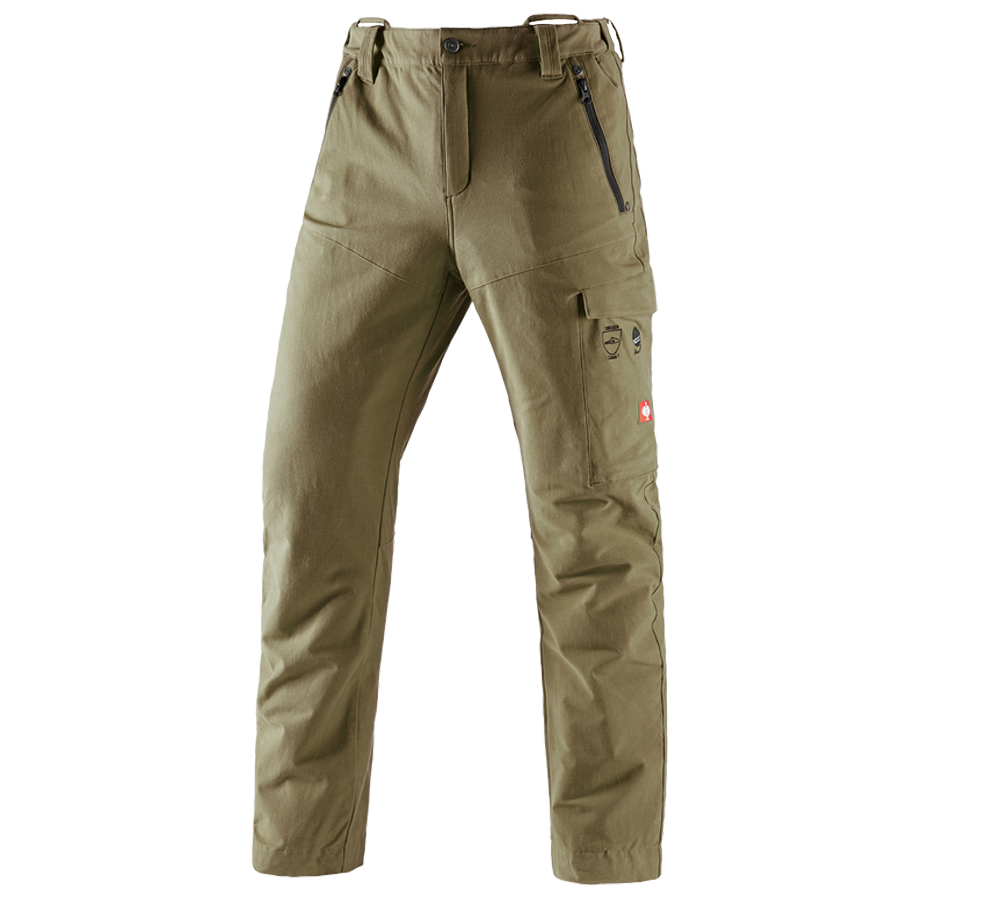 Abbigliamento forestale / antitaglio: Pantaloni antitaglio forestali e.s.cotton touch + verde fango
