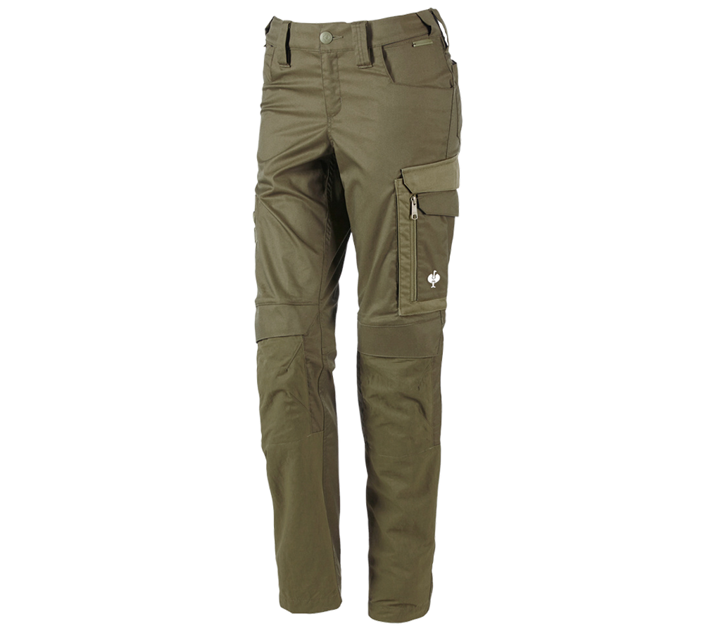 Temi: Pantaloni e.s.concrete light, donna + verde fango/verde felce