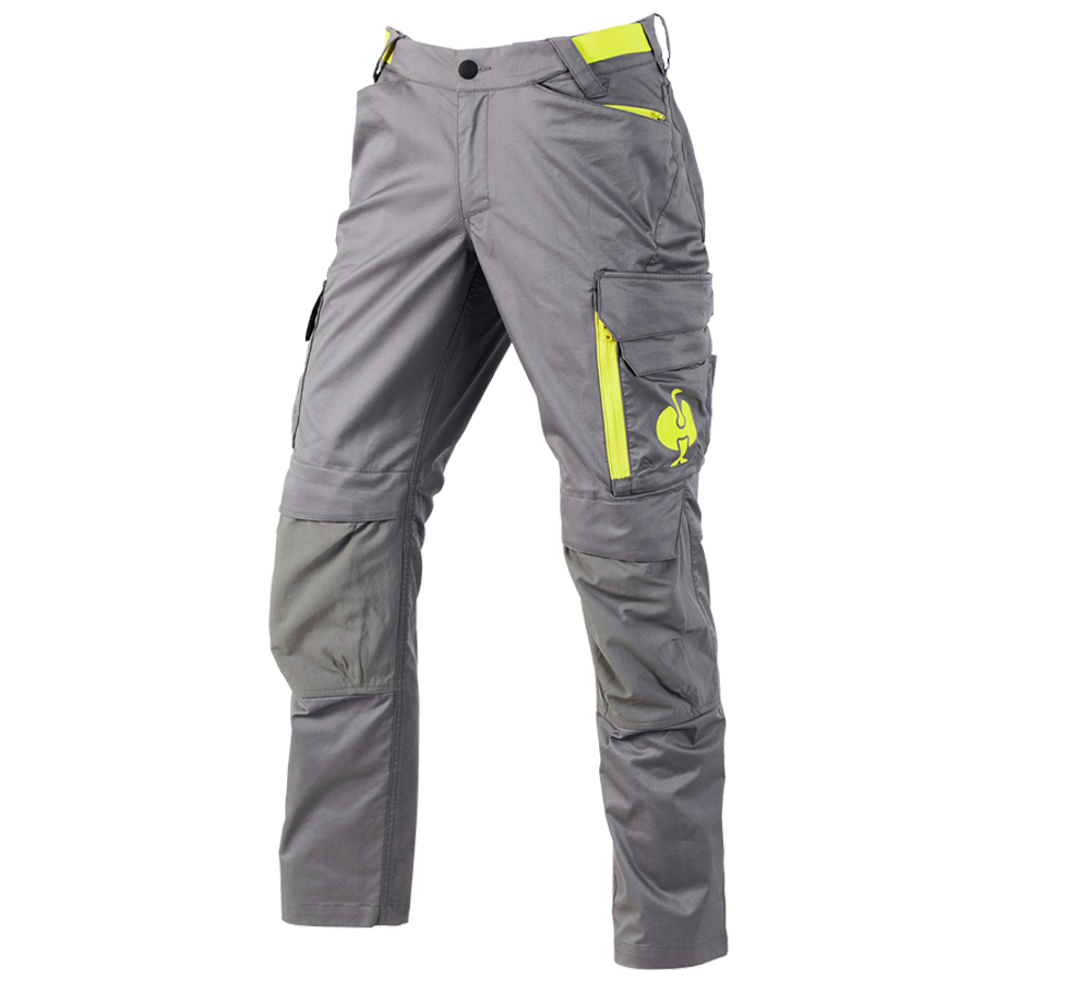 Pantaloni: Pantaloni e.s.trail + grigio basalto/giallo acido