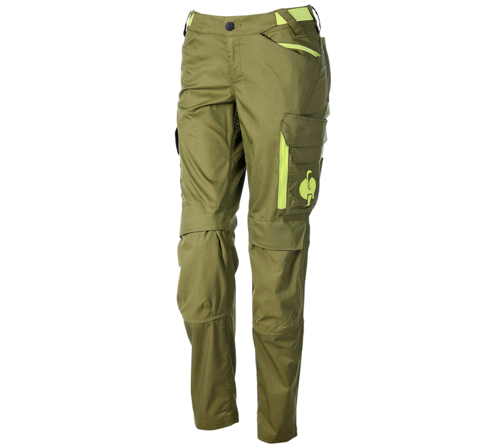 Abbigliamento: Pantaloni e.s.trail, donna + verde ginepro/verde lime