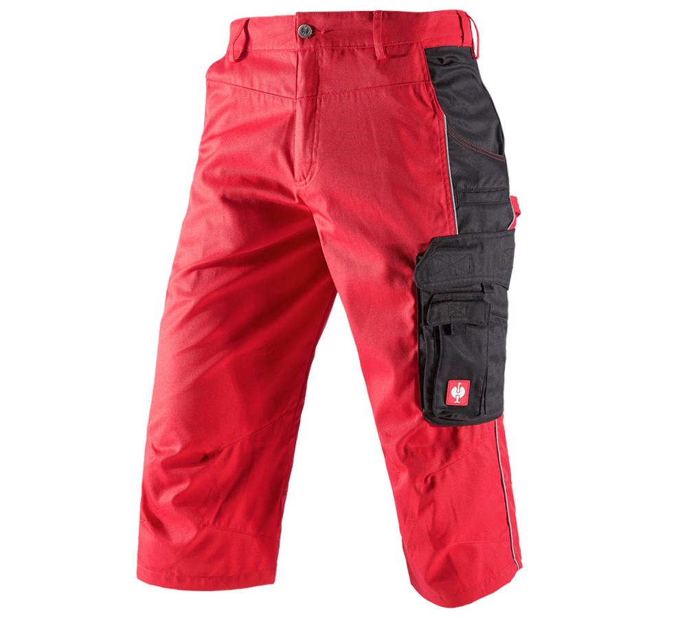 Pantaloni: e.s.active pantaloni 3/4 + rosso/nero