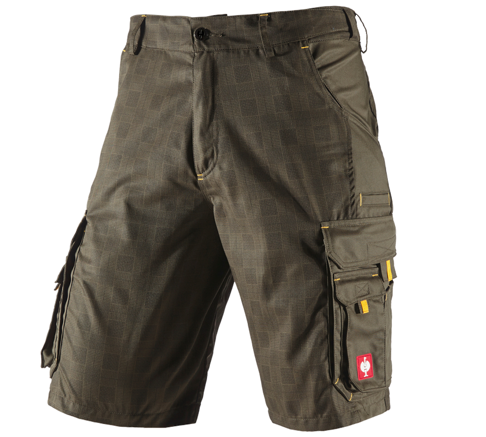Pantaloni: Short e.s. carat + oliva/giallo