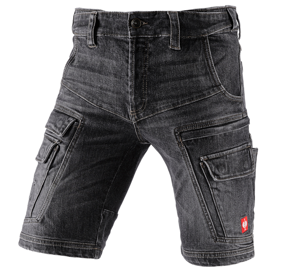 Temi: e.s. Cargo Worker-Jeans-Short POWERdenim + blackwashed
