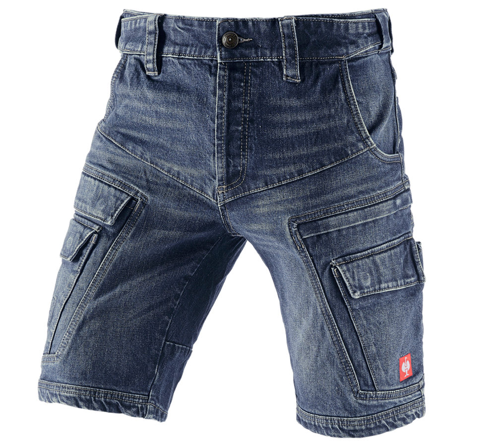 Temi: e.s. Cargo Worker-Jeans-Short POWERdenim + darkwashed