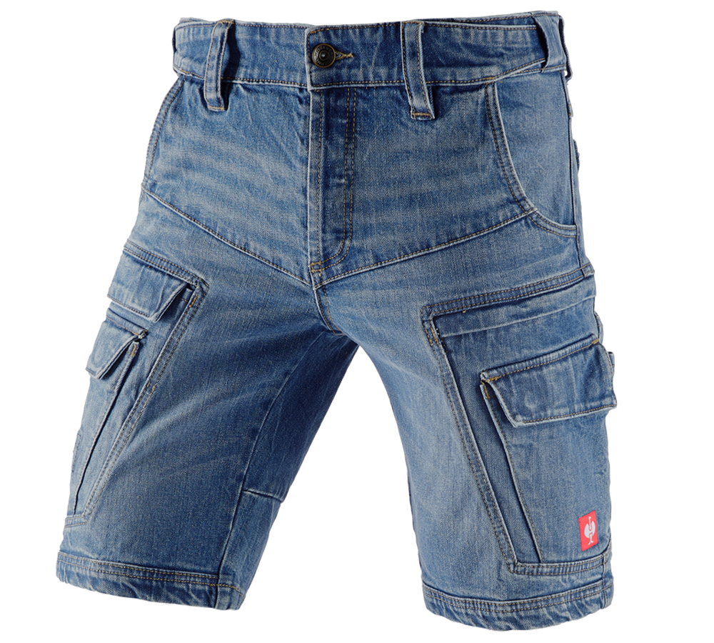 Temi: e.s. Cargo Worker-Jeans-Short POWERdenim + stonewashed
