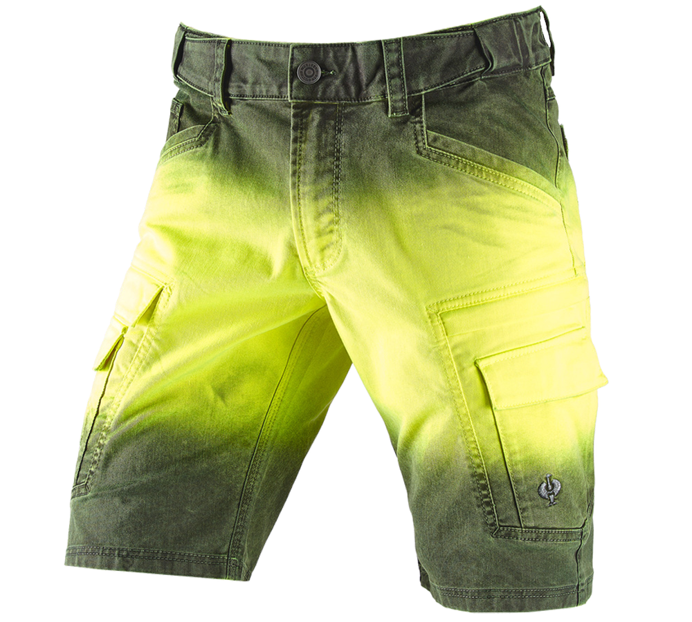 Pantaloni: e.s. short color sprayer + giallo fluo/nero