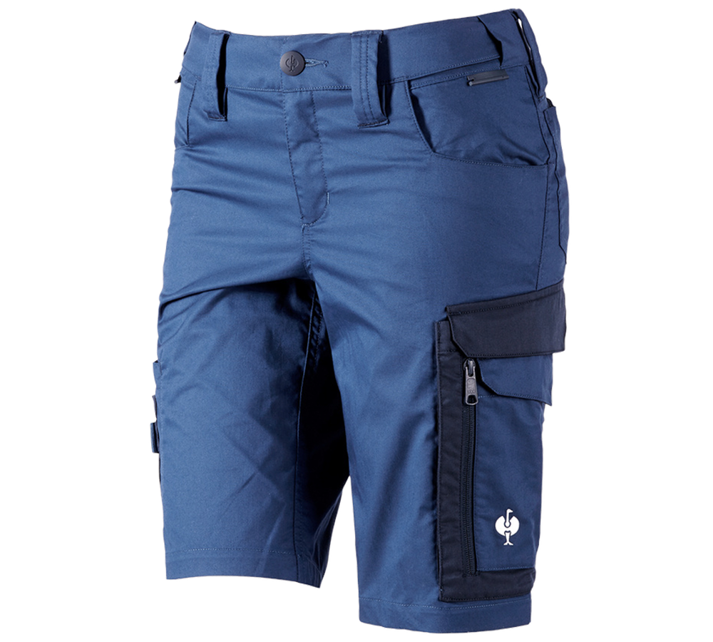 Pantaloni da lavoro: Short e.s.concrete light, donna + blu alcalino/blu profondo