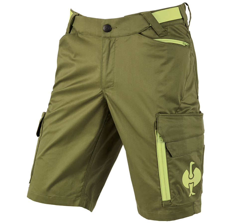 Pantaloni: Short e.s.trail + verde ginepro/verde lime