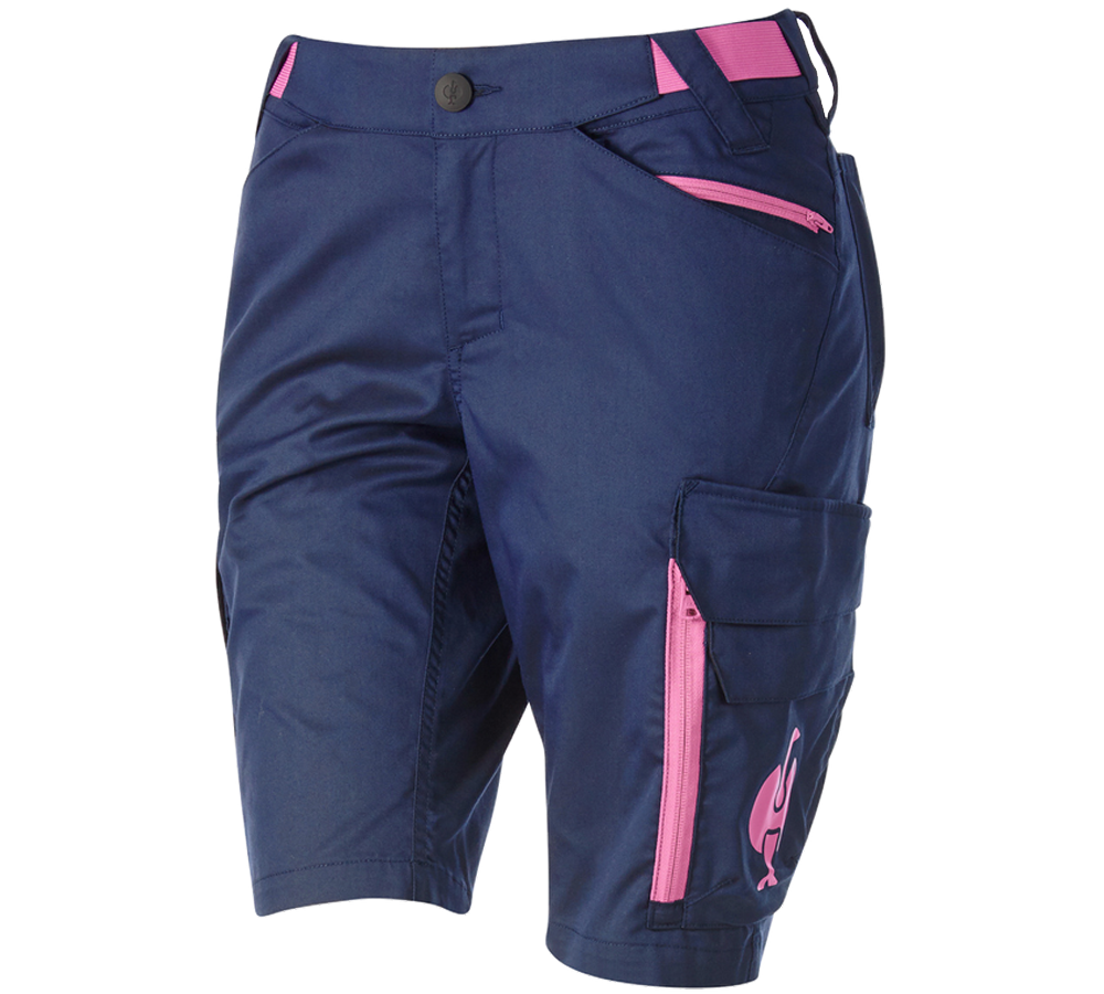 Pantaloni da lavoro: Short e.s.trail, donna + blu profondo/rosa tara