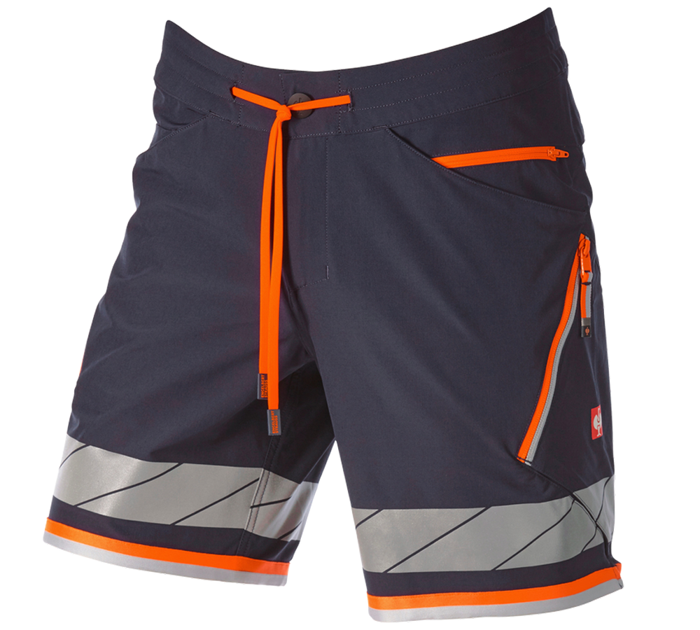 Pantaloni: Short funzionali Reflex e.s.ambition + blu scuro/arancio fluo