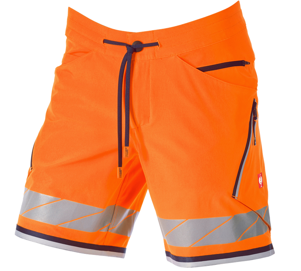 Pantaloni: Short funzionali Reflex e.s.ambition + arancio fluo/blu scuro