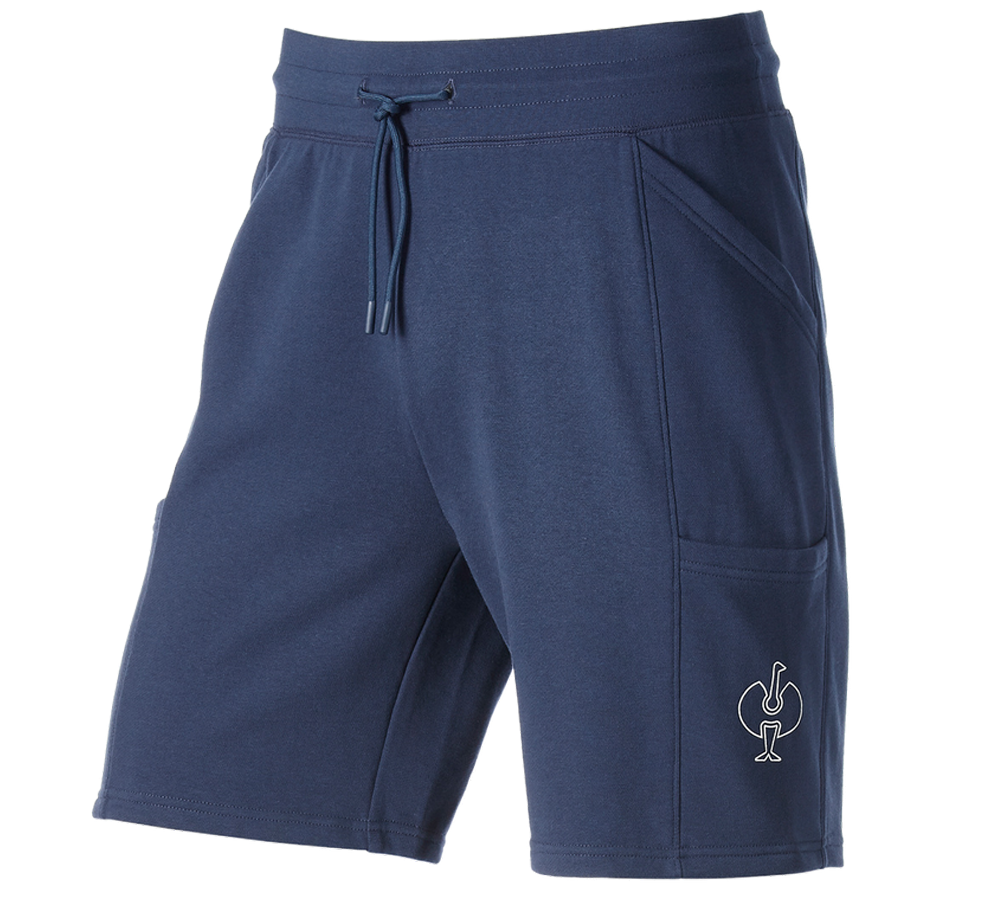Pantaloni: Sweat short light e.s.trail + blu profondo/bianco