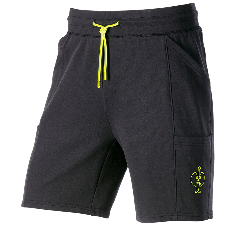 Pantaloni: Sweat short light e.s.trail + nero/giallo acido