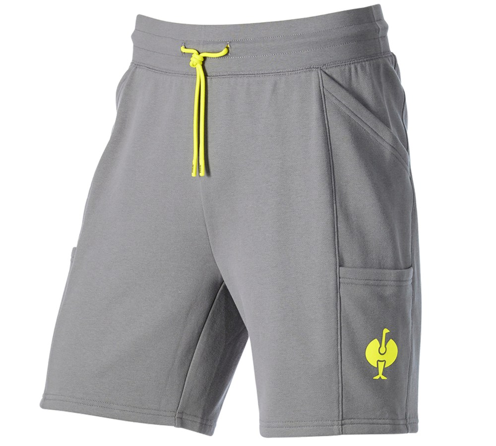 Pantaloni: Sweat short light e.s.trail + grigio basalto/giallo acido